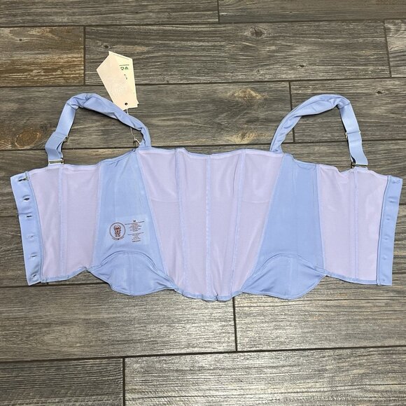 NWT FREE PEOPLE x HAH Knock Out Corset boudoir Top Size Small Blue Periwinkle - Picture 8 of 15